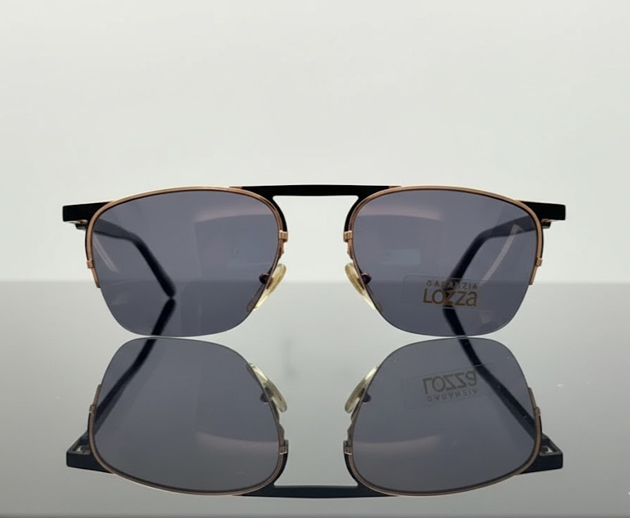 VINTAGE RARITY SUNGLASSES *Lozza* Wave II 201 – Black Celluloid/Gold Metal
