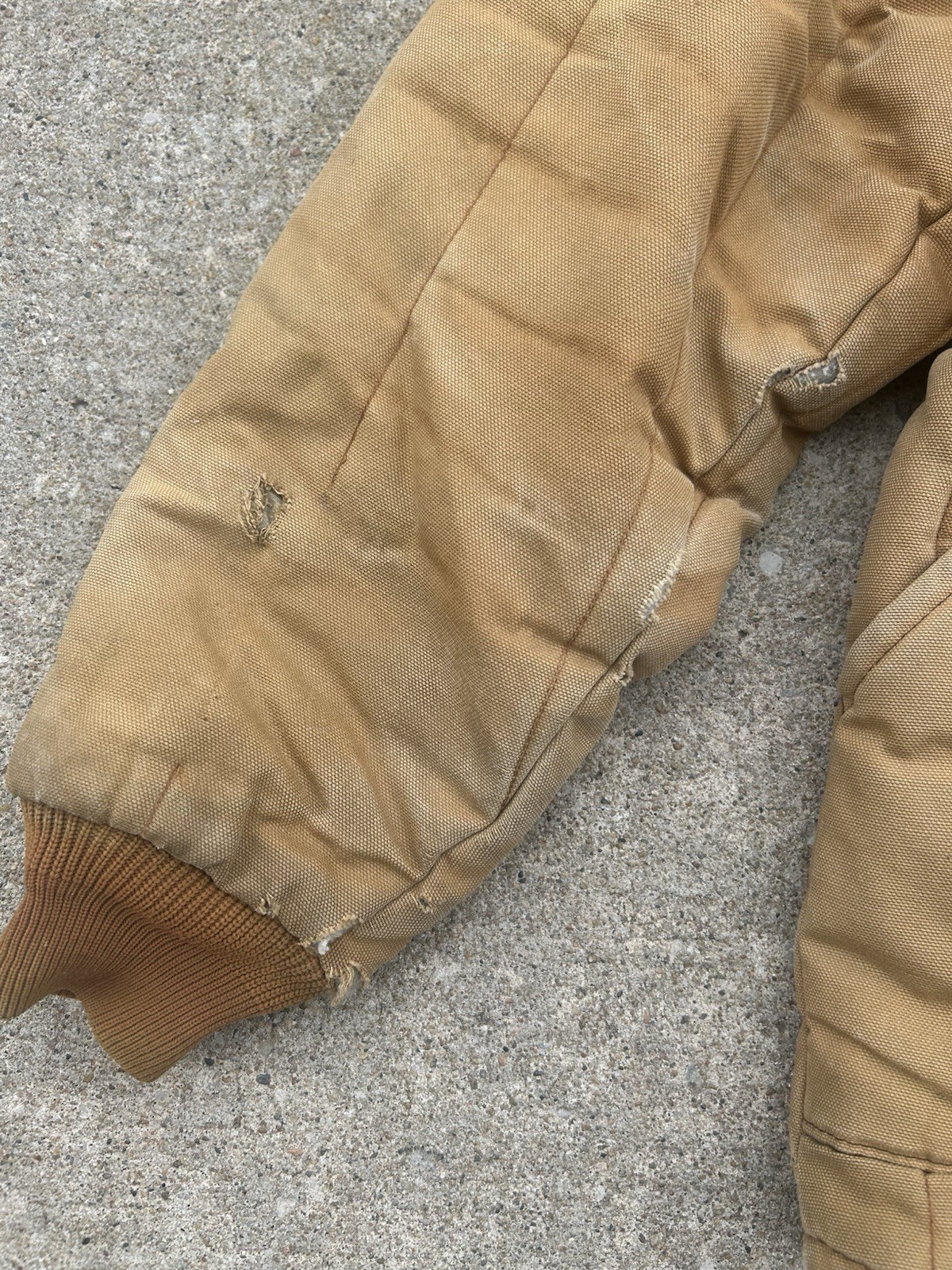 VTG 70’’s Key Imperial Work Jacket Quilted Brown Duck Talon Zip Distressed XL