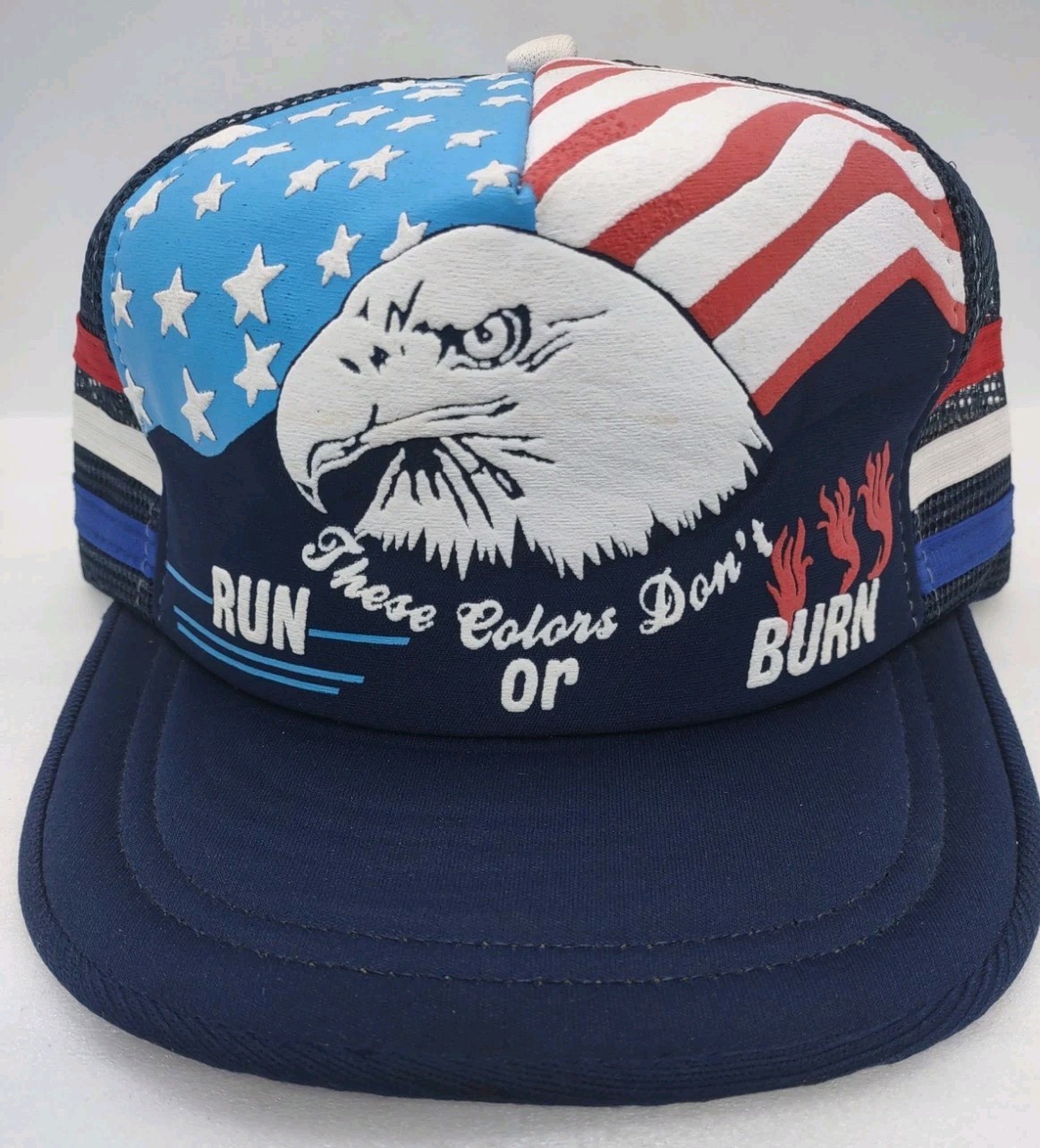 3 Stripe Trucker Hat Mesh Snapback These Colors Don’t Run or Burn Made In USA