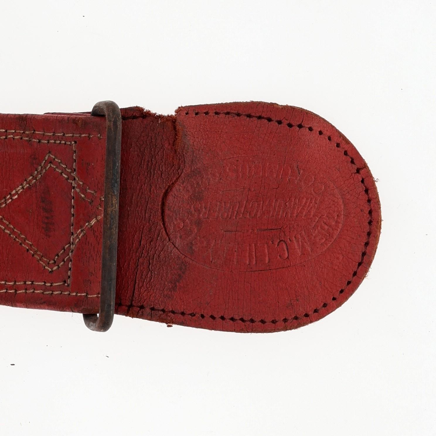 Vintage Leather Belt Buckle Masonic Knights Templar Fraternal Order Antique