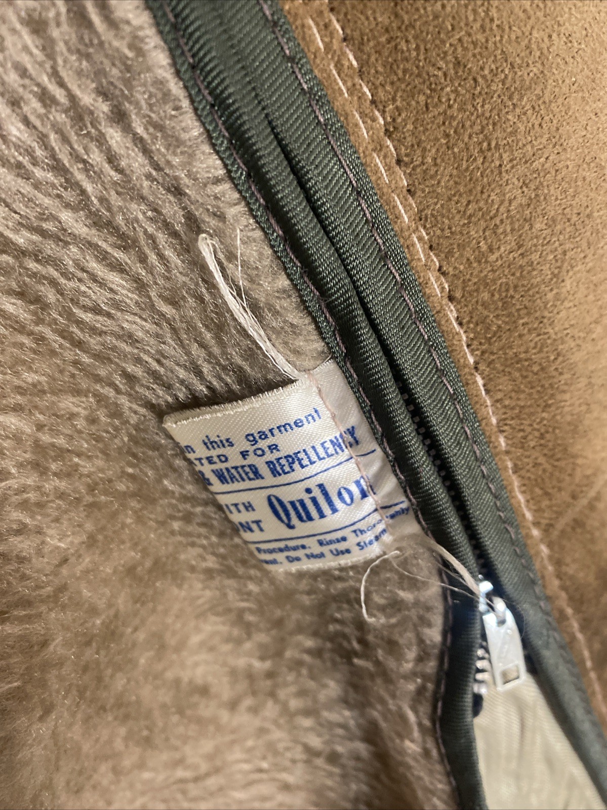 Vintage 1960s DuPont Quilon Soft Leather Jacket Faux Fur Lined Size 40 Stitched