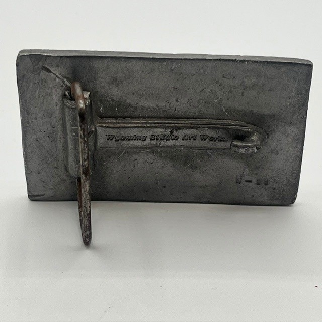 Wyoming Studio Art Works Union Central Pacific Rail Road Belt Buckle Pewter W-13