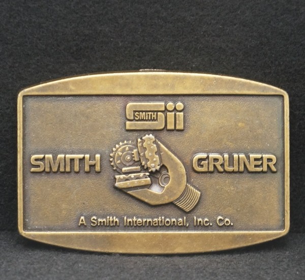 WB05117 VINTAGE 1970s **SMITH-GRUNER** ROCK BITS MINING EQUIPMENT BUCKLE