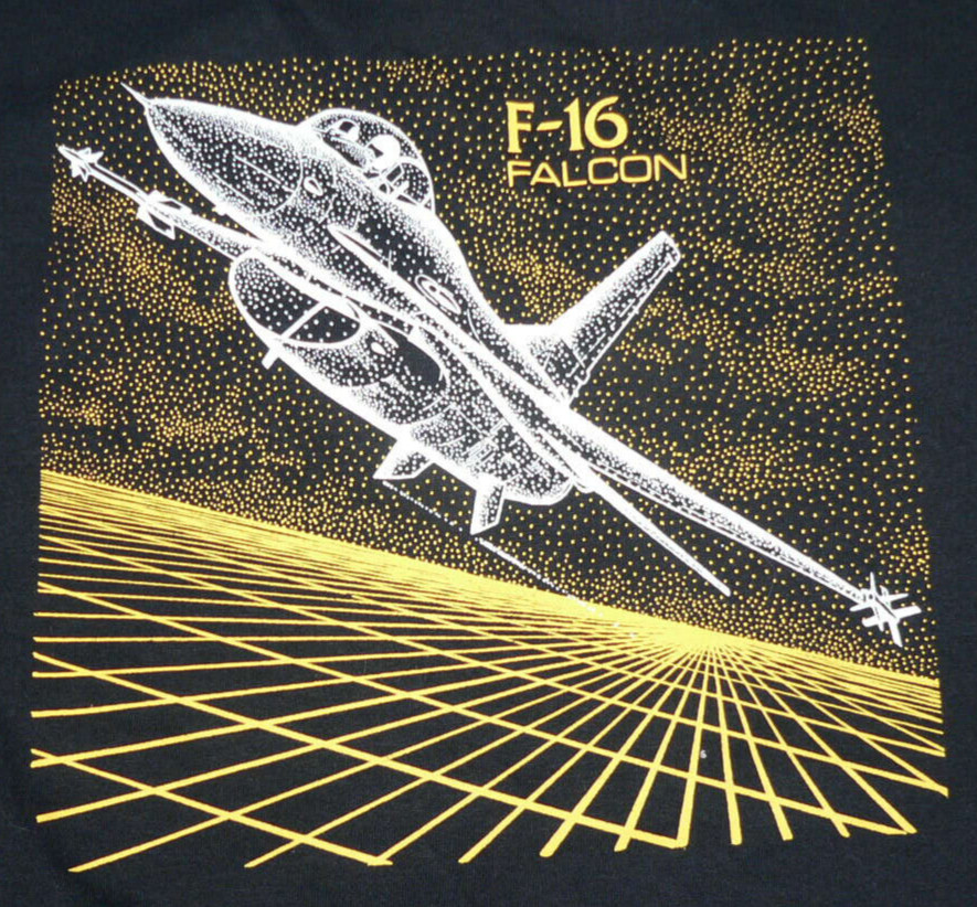 NEW NWT VTG 90S Y2K T SHIRT KIDS YL F-16 FALCON JET US NAVY NORTHROP GRUMMAN
