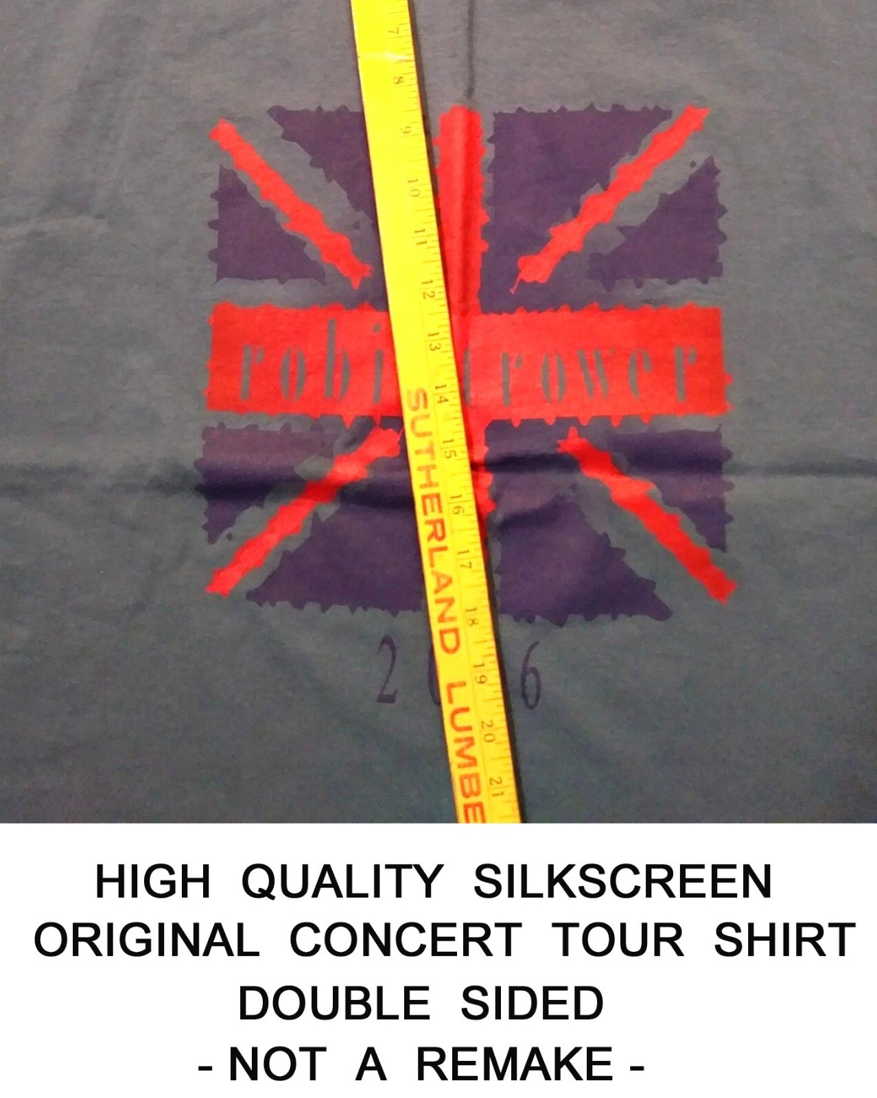 Robin Trower SHIRT Vintage Original 2006 Concert Tour 2XL Blue NEW British Flag