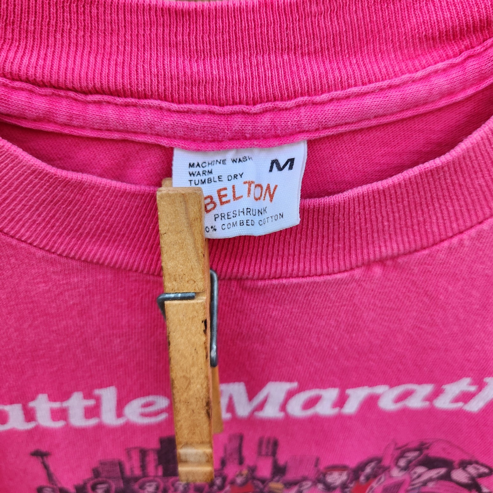 Vintage 1983 Seattle Marathon Finisher Long Sleeve Shirt M Belton Single Stitch