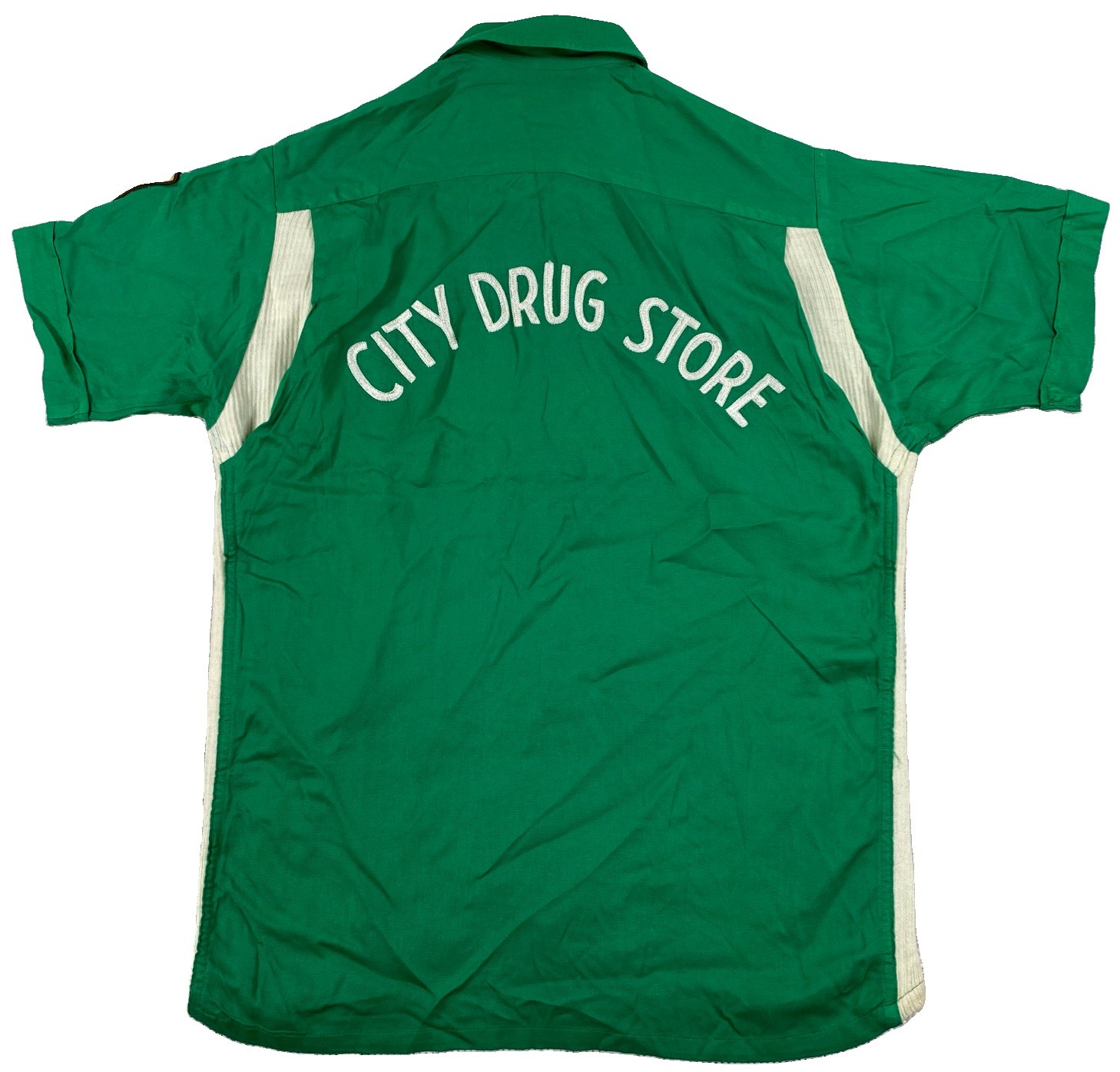 Vintage Crown Prince Perfect Strike Bowling Shirt Size Small Green Chain Stitch