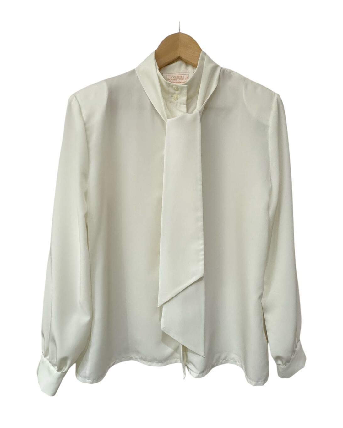 Vintage Country Sophisticates by Pendleton Long Sleeve Blouse, 14, Light Ivory
