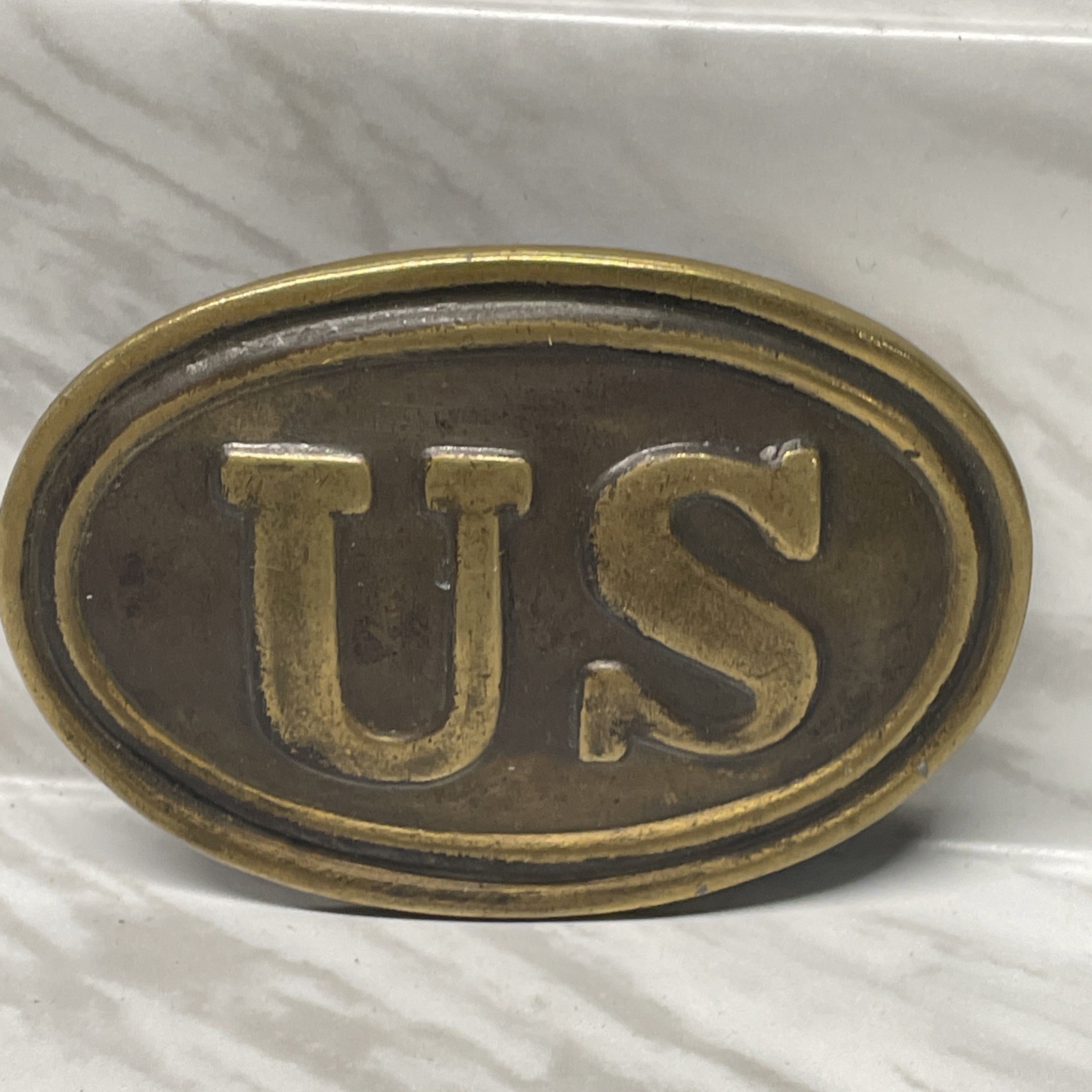 US Belt Buckle United States Civil War Union 1970s Reenactment Military Vintage