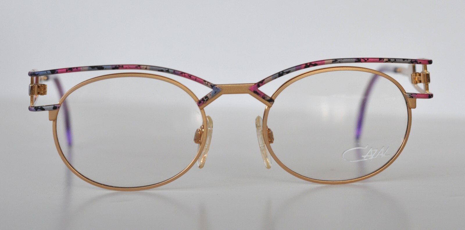 Cazal Vintage Eyeglasses – NOS – Model 268- Col. 508- Gold, Multi Pink & Blue