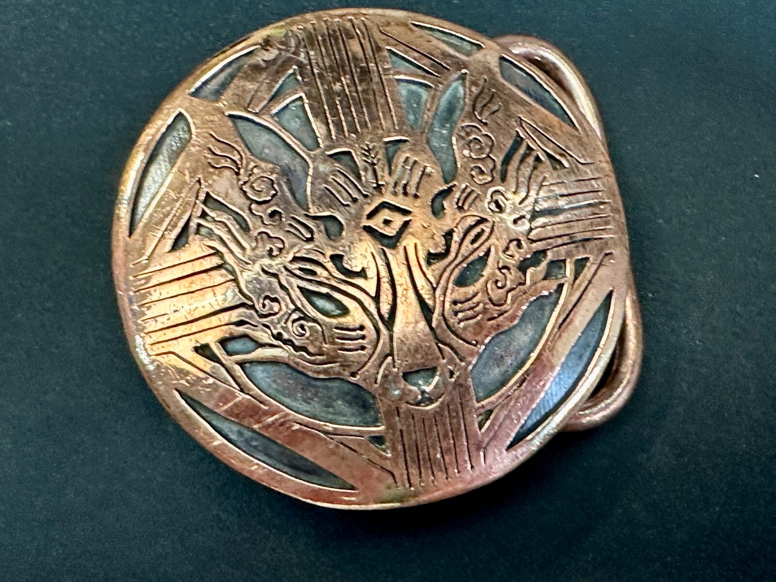 Jaguar Lion Tiger Puma Face Artisan Brass Hippy Vibe Vintage Round Belt Buckle
