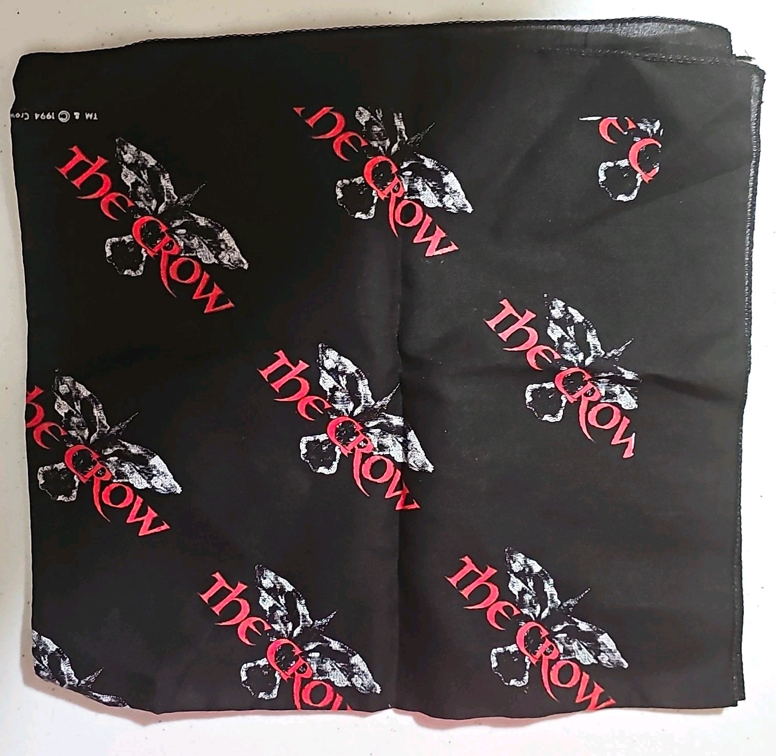 The Crow 1994 Graphic Print Bandana Handkerchief Scarf Red Logo