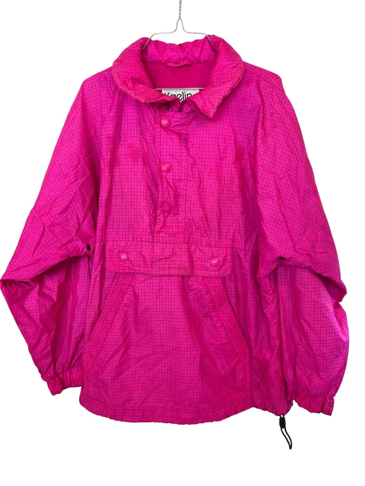 Kaelin Tech M Vintage 80’s Windreaker Jacket Nylon Front Pouch HOT PINK