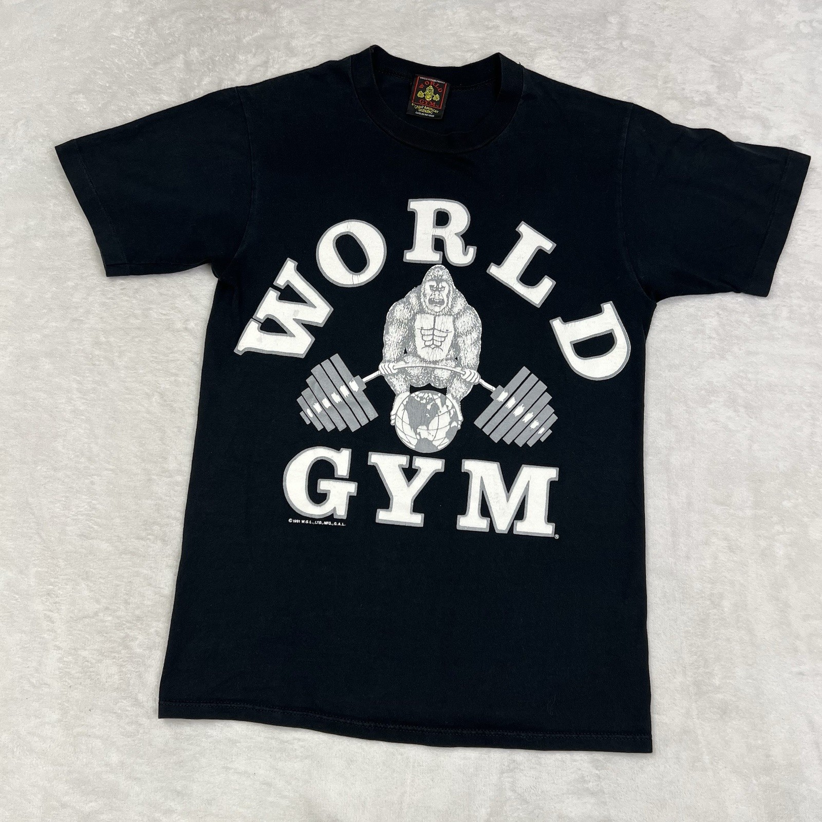 Vtg 1991 World Gym Gorilla T-shirt Mens Medium Tee 1990s 90s Black
