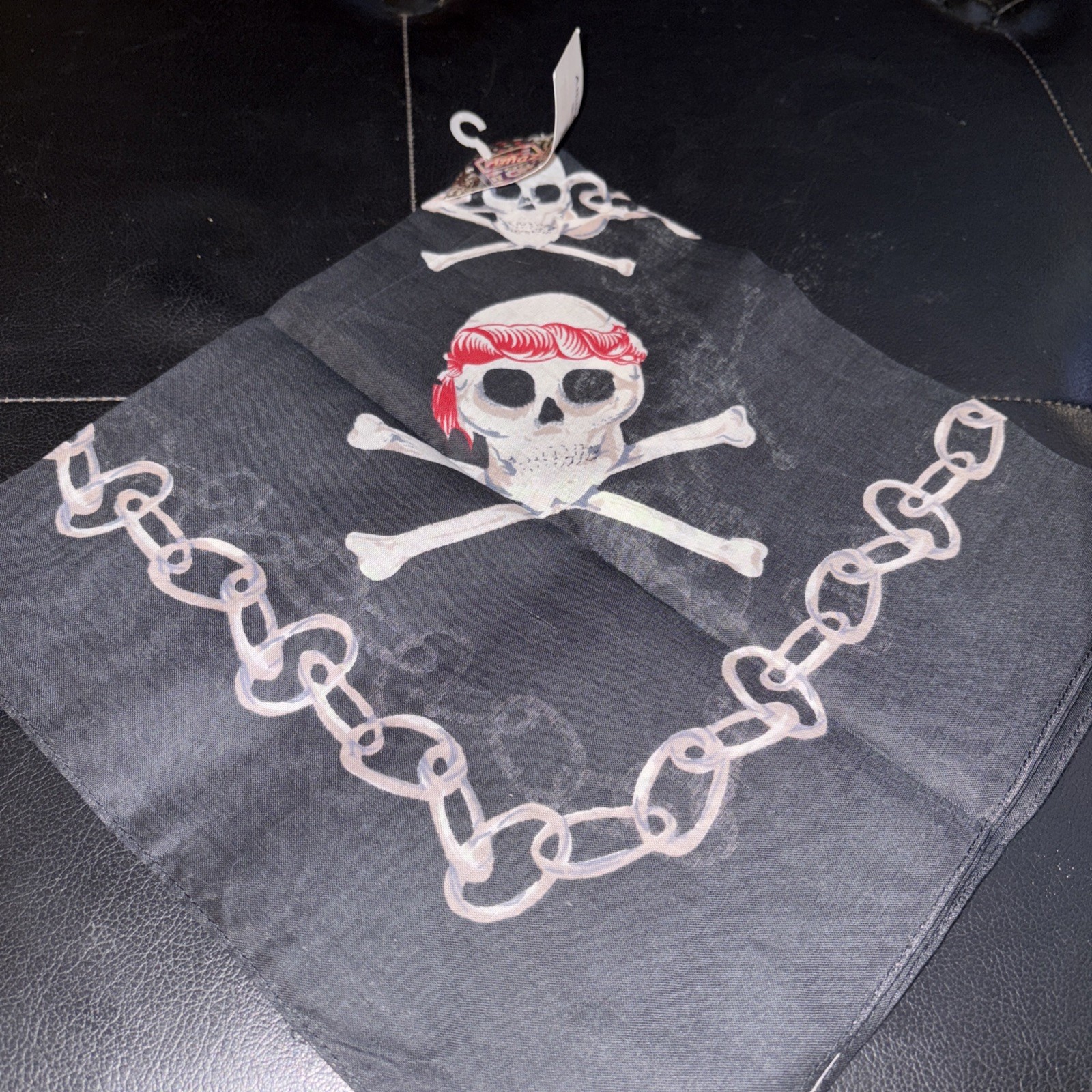 NOS Pirate Skeleton/chain Halloween Bandana 22×23 China
