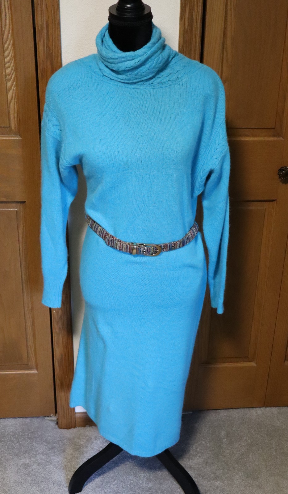 VTG Women’s Angora Wool Maxi Dress w/ Belt HASTINGS & SMITH M PETITE