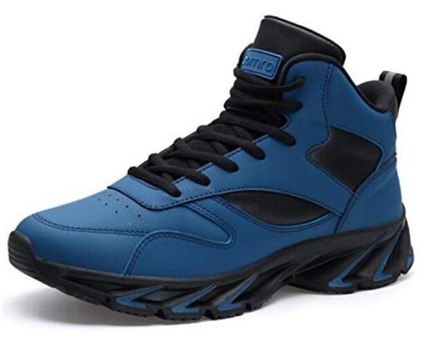 Men’s Stylish Sneakers High Top Athletic-Inspired Shoes 9.5 2_blue