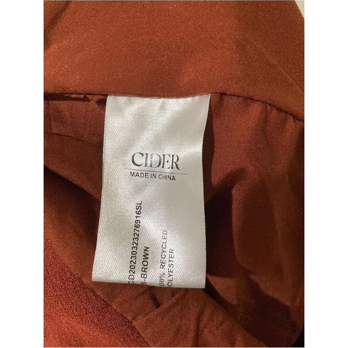 NWT Cider size L Women’s Rust Brown Tie-Waist Skirt Recycled Fabric Collection