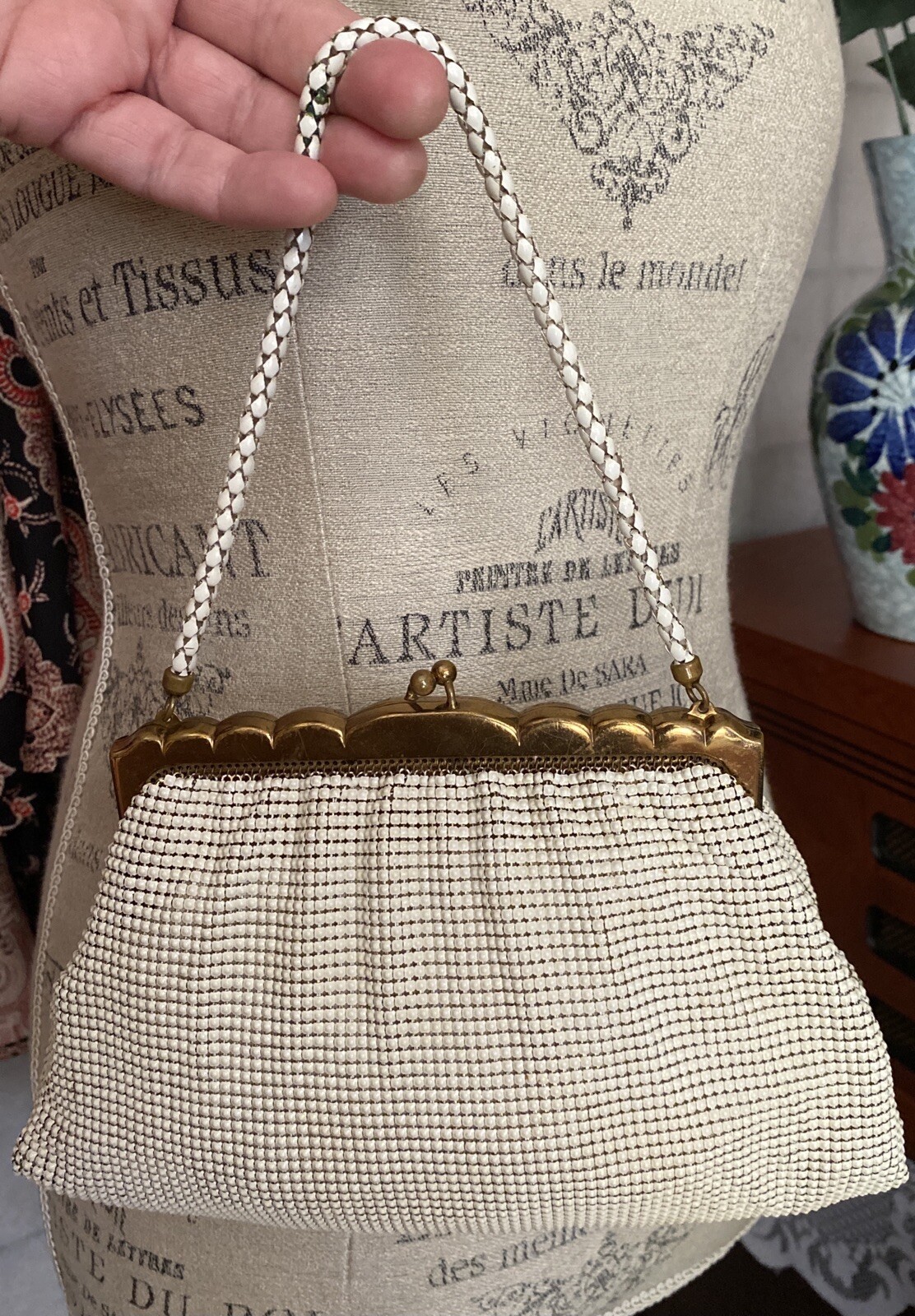 VTG 30/40 Whiting & Davis Art Deco Mesh Metal Chainmail Clutch Bag