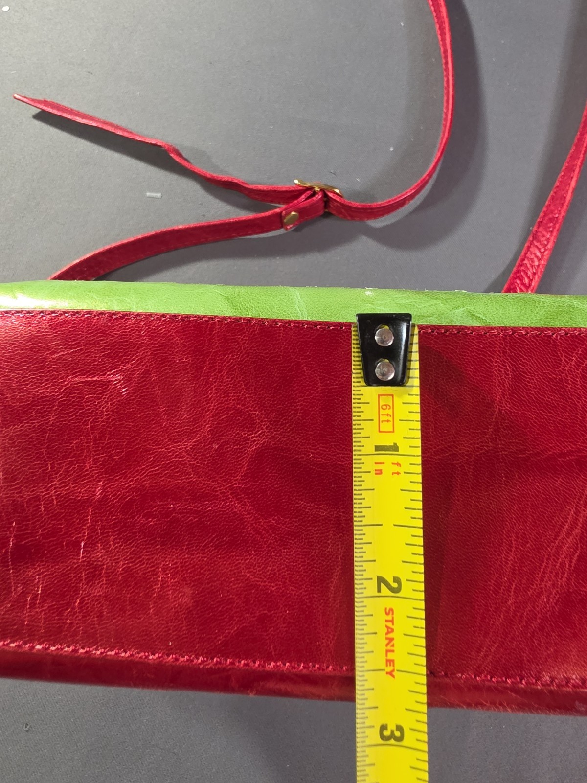 Vintage 80s Margaret Jerrold Leather Crossbody Bag Rainbow Color Block Spain