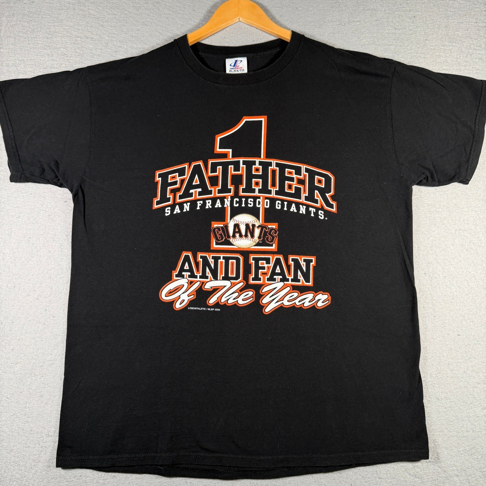 Vintage 2000 San Francisco Giants Logo Athletic T-Shirt XL Black Father Fan MLB