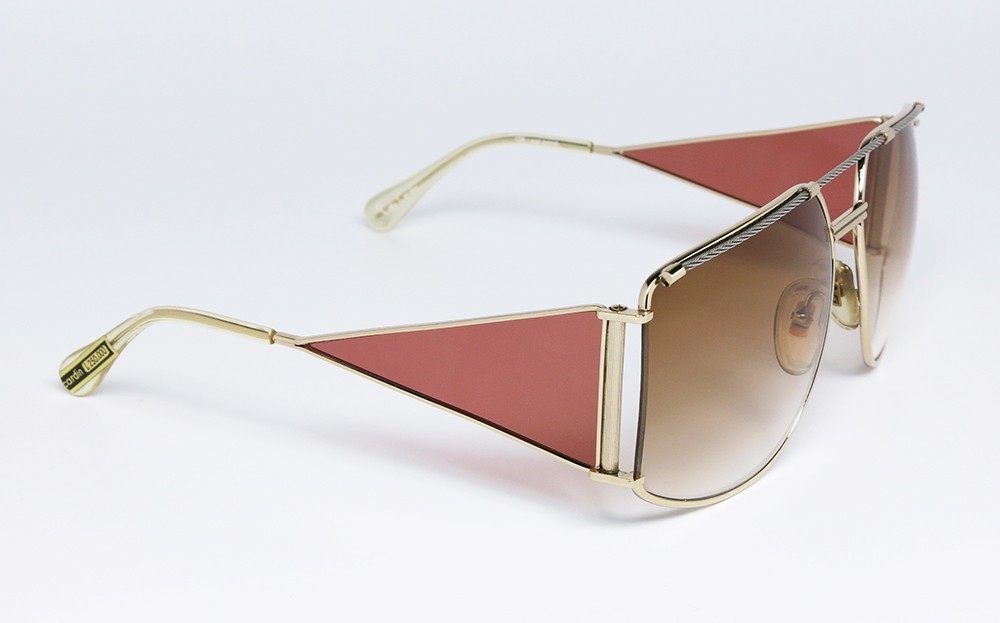 ORIGINAL VINTAGE SUNGLASSES PIERRE CARDIN CP-808-1 GOLD 4 LENSES STEEL OVERSIZE