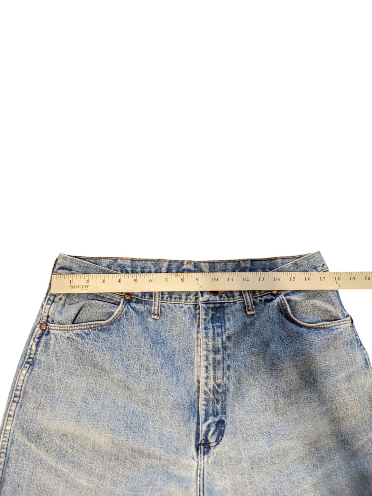 Vintage Wrangler Regular Cut Mens Jeans No Size Tag Scovill Zipper #493