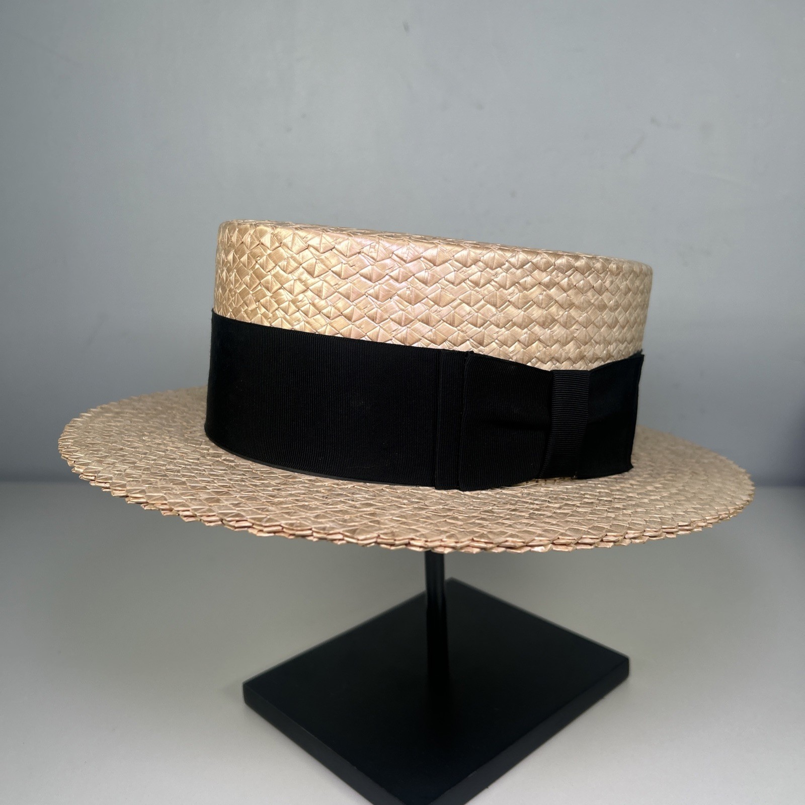 Antique Dobbs Fifth Avenue Pritchard’s Straw Boater Skimmer Barbershop Men’s Hat