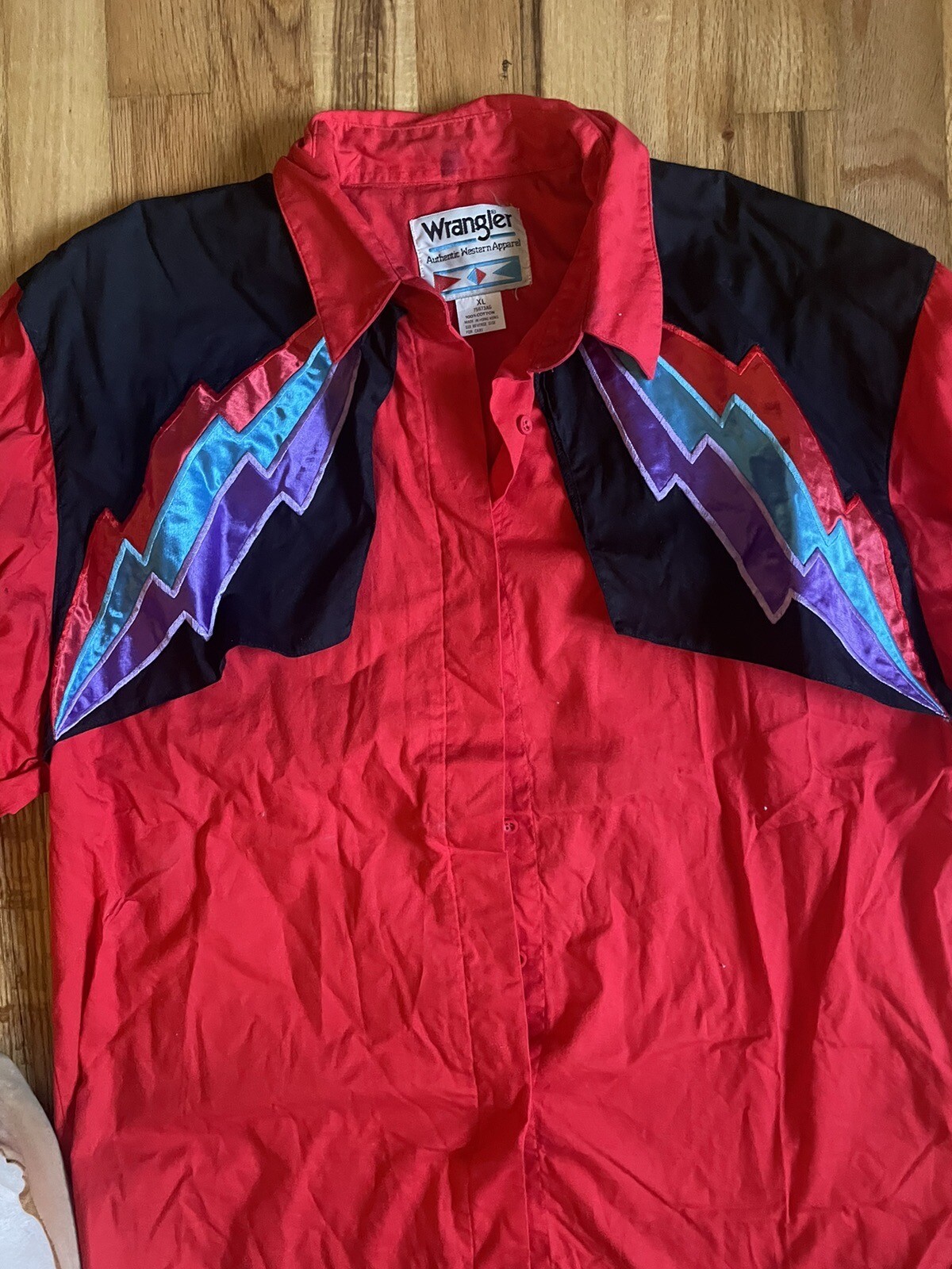 Vintage 80’s 90s Wrangler Western Size XL Red Black Purple