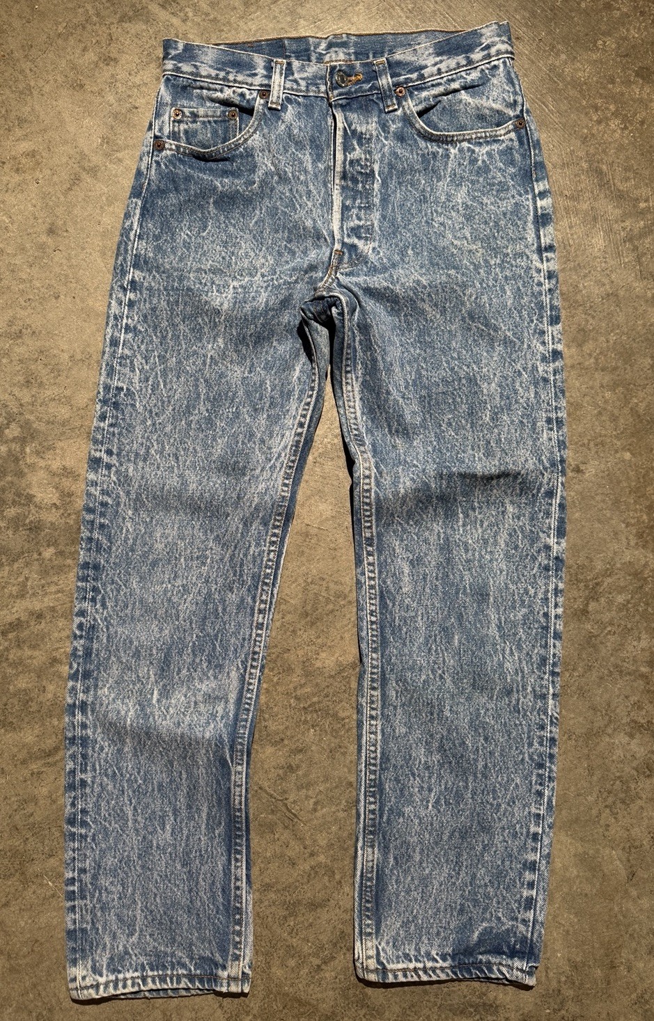 Vintage Levi’s 501 Acid Wash Jeans 29×29 USA Made 80s Button Fly Distressed Fade