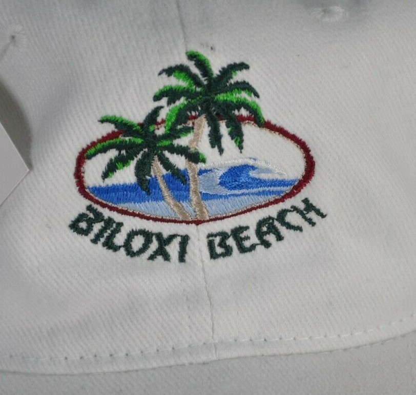 Biloxi Beach Mississippi Palm Trees White Strapback Sharkheads NWT NOS Wave