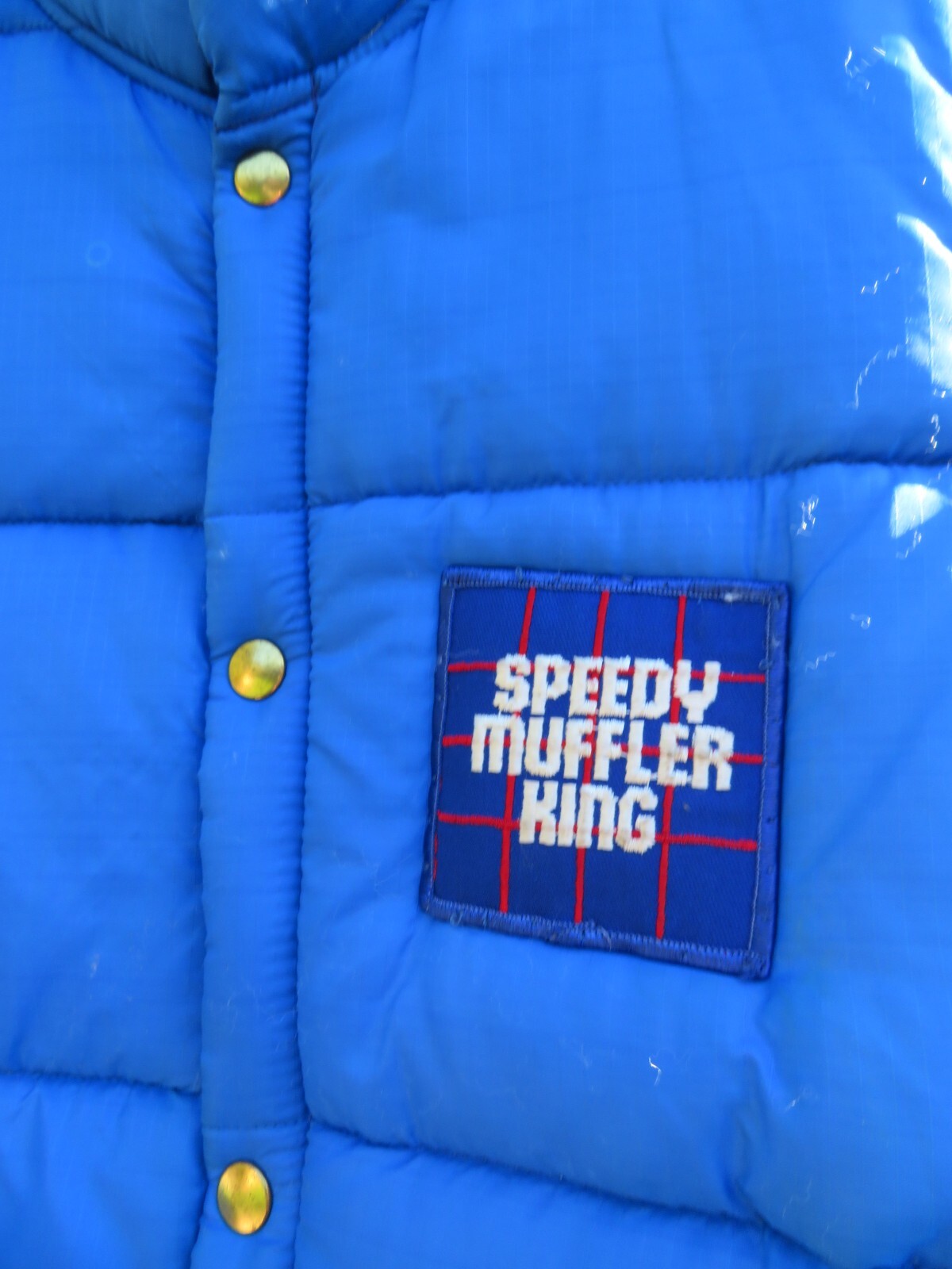 Vintage 1970s MIDAS SPEEDY MUFFLER KING Auto Truck Driver Sport Vest Coat Jacket