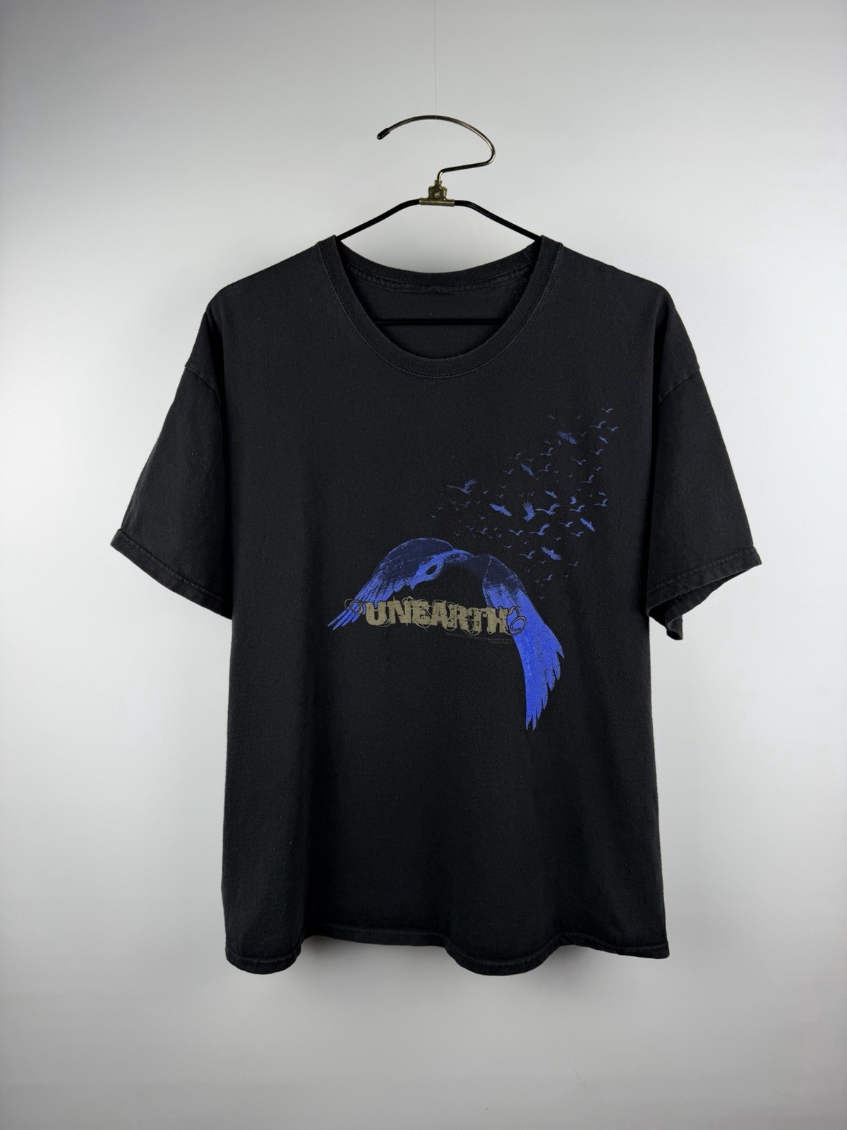 Vintage 2005 Unearth Shirt Metalcore Metal Blade Records Oncoming Storm XL 23×30