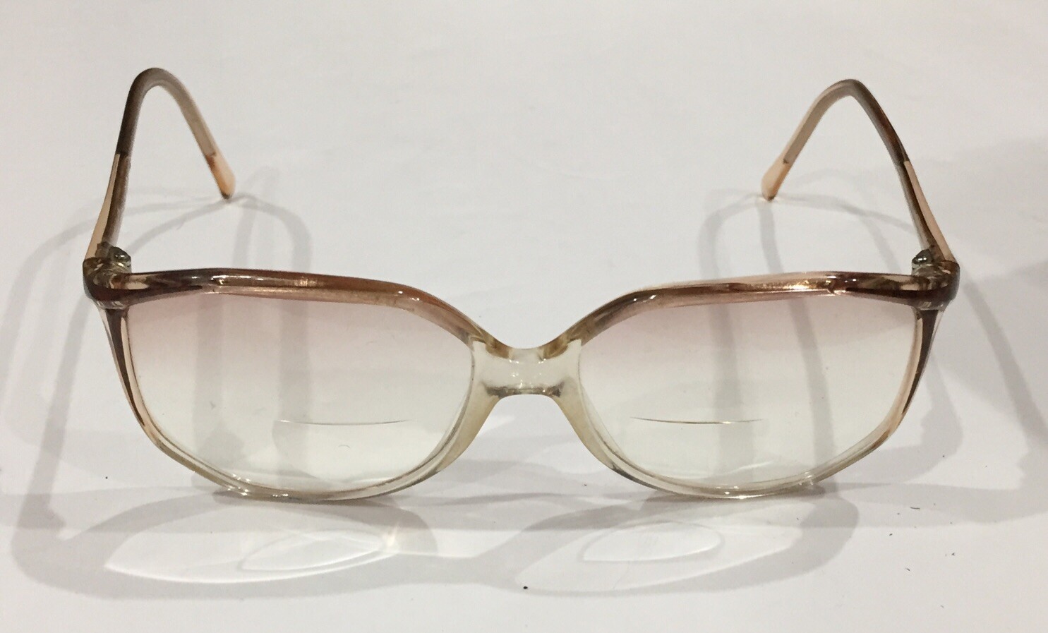 Vintage Tura Eyeglasses Bifocal Ladies Acrylic Brown Sheer Frame # 319 Italy 80s