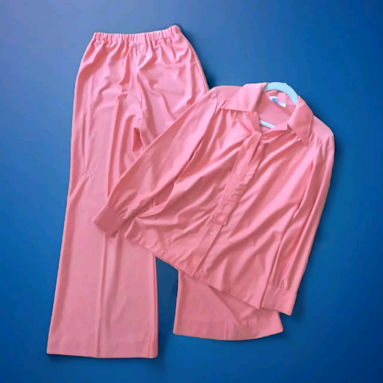 Vtg 70’s Top BELL Bottom Pants 70’s NYLON Size 10 MEDIUM 2pc Ship N Shore