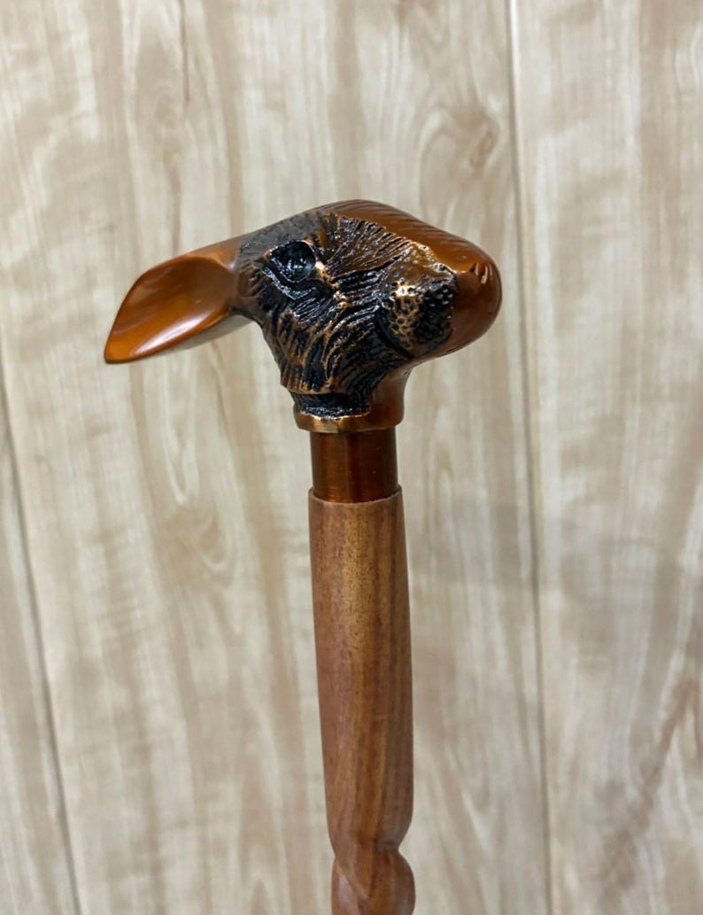 Victorian .Steampunk Rabbit Handle Wooden Walking Stick, Nautical Cane Gift Item