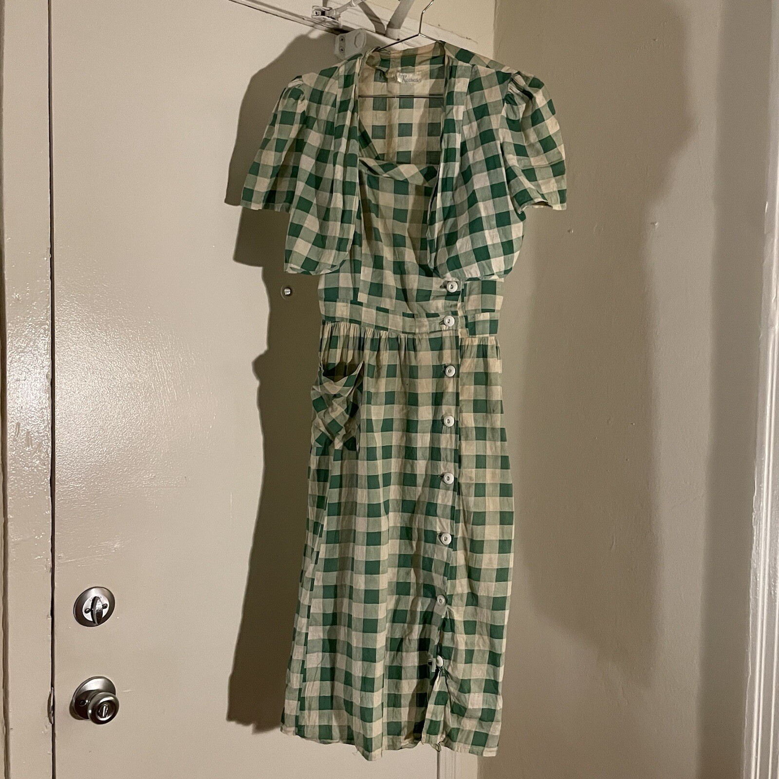 1950s Green Gingham Kenrose Dress Set
