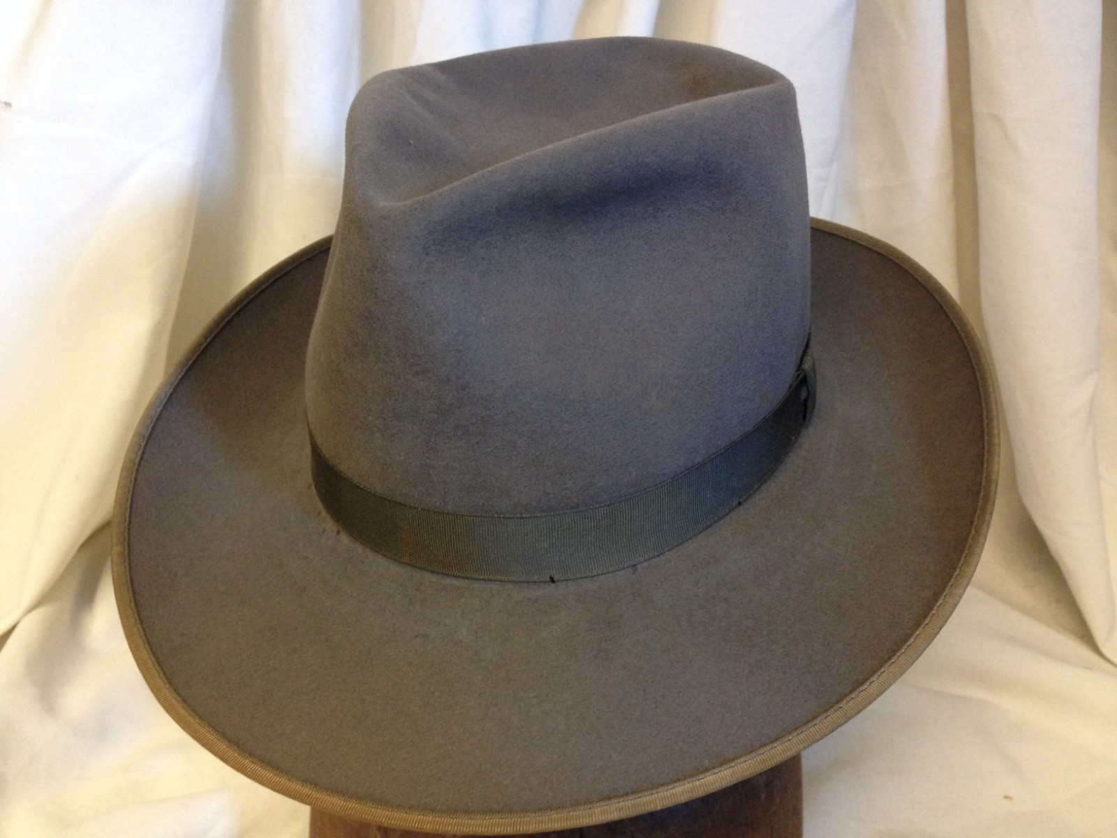 Vintage Champ Featherweight Kasmir Finish Gray Fur Felt Fedora Hat Size 6 3/4