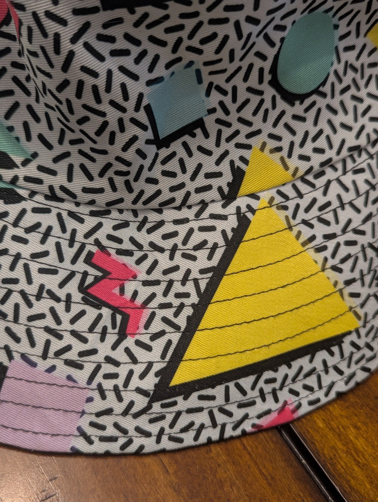 Retro 80s 90s Geometric Bucket Hat Costume Party Neon FestivaL