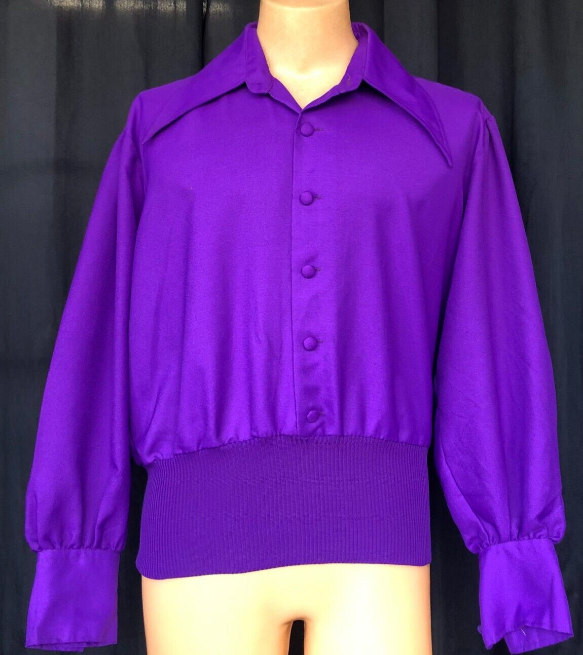 CAMPUS EXPRESSIONS Vintage Men’s XL Long Sleeve Shirt Purple Mod Hippie