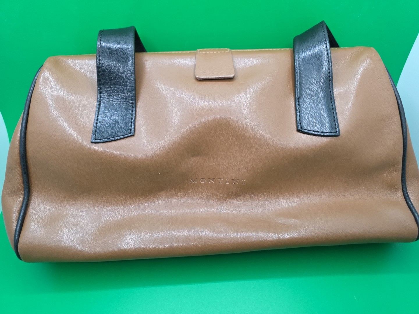 Vtg Montini Genuine Leather Brown Handbag. Soft Leather Beautiful Purse