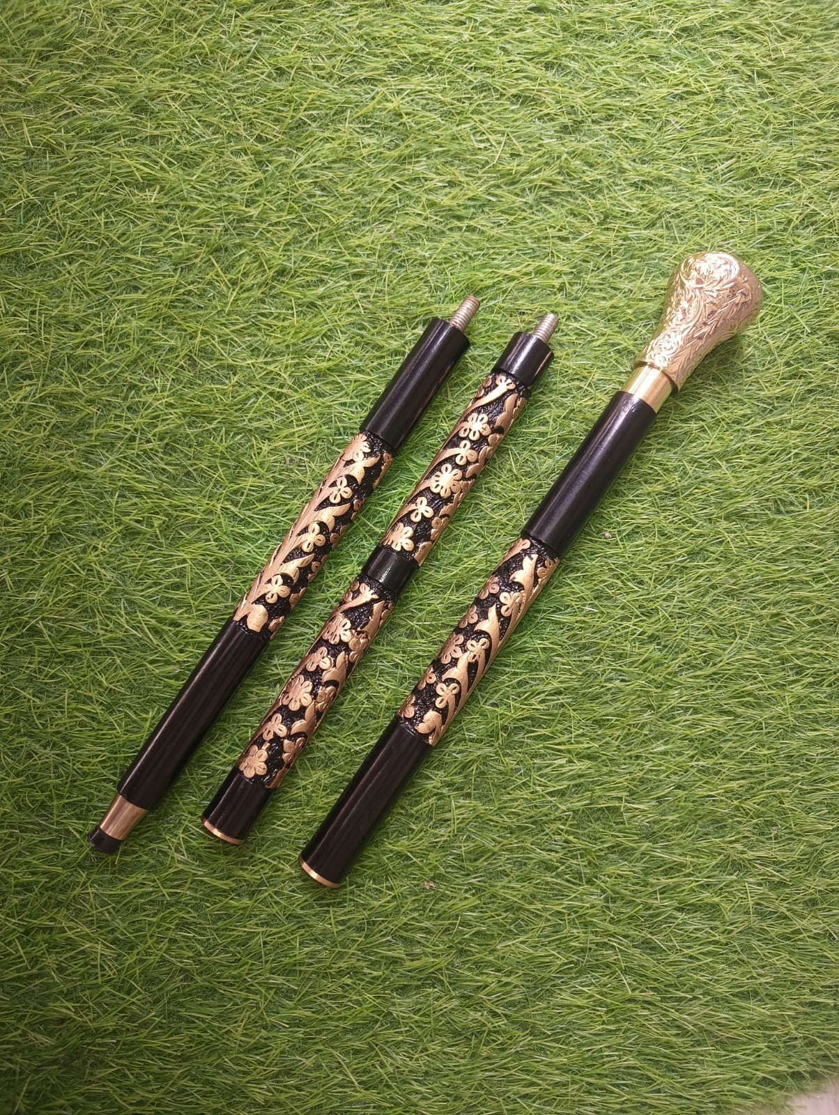 Floral Walking Cane – Wooden Walking Stick , Vintage Cane, Collectible Cane