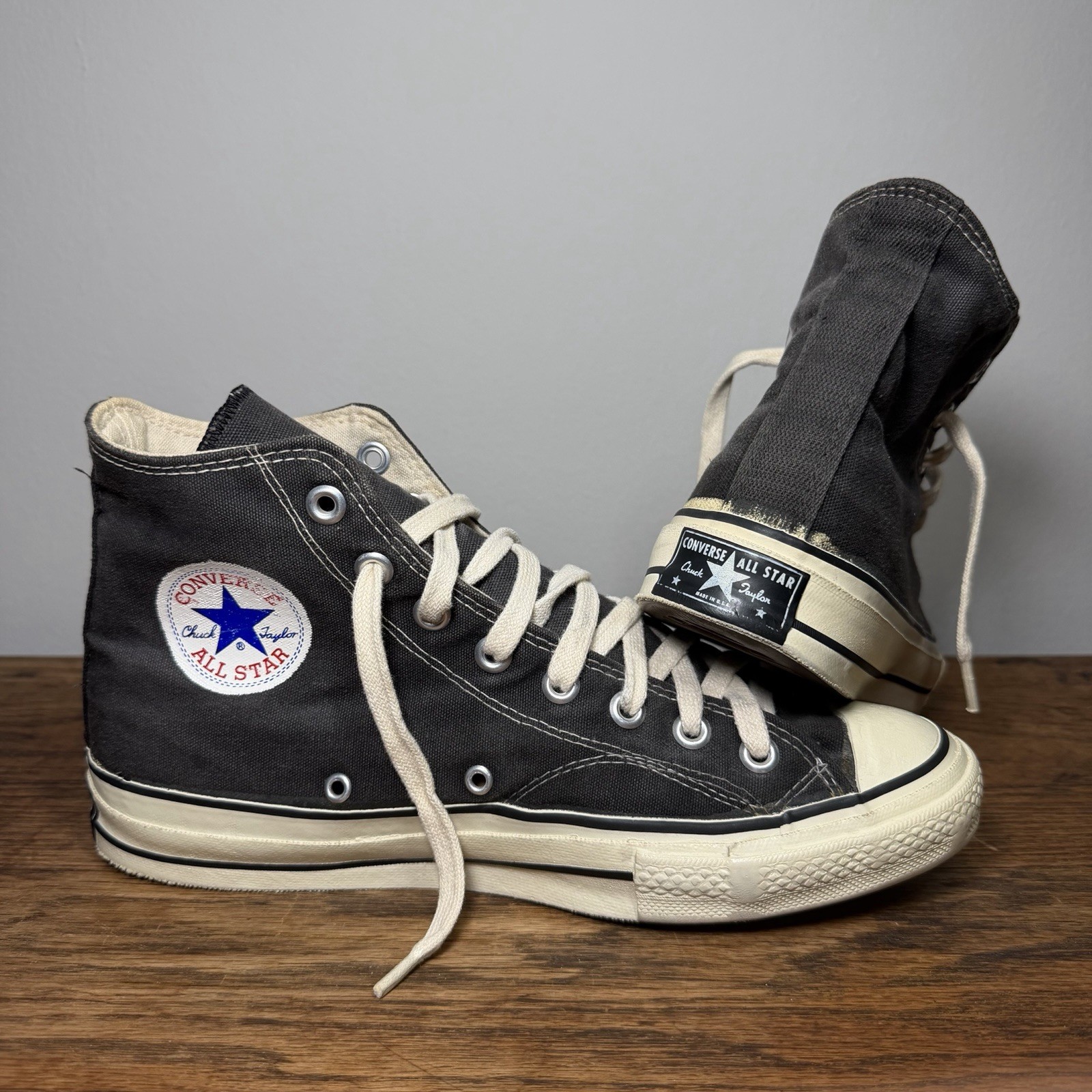 Vintage 1960s Black Converse All Star Chuck Taylor Comfort Arch Sneakers US 8.5
