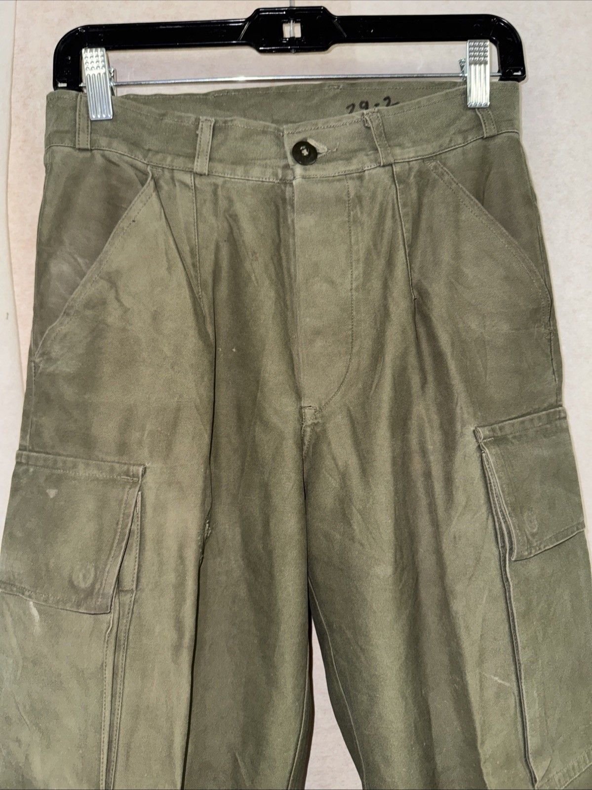 Dutch Military Field Pants Cargo Trousers Olive Green 29×32 Surplus 1984