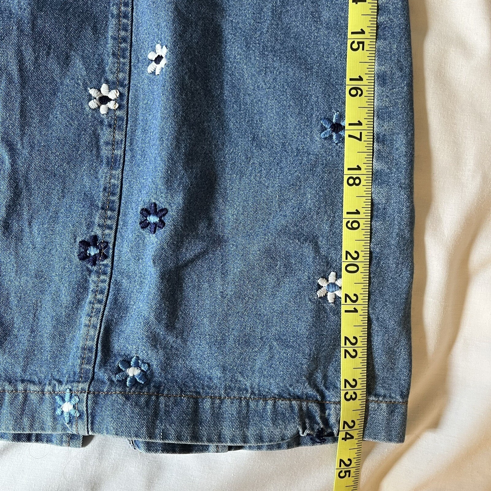 Vintage 90’s California Concepts Size 7 Denim Flower Dress Y2K Juniors Small
