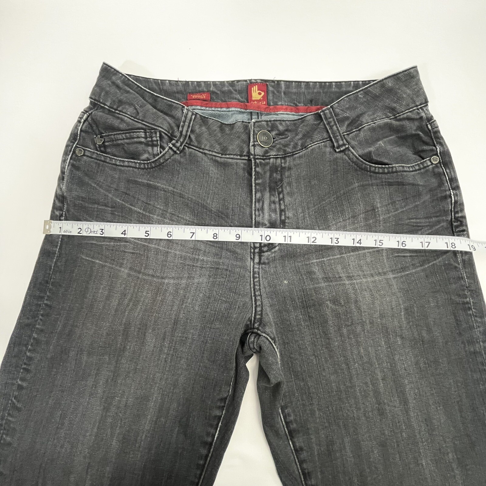 Y2K Sasson Jeans Sz 8 Black Bootcut Boogie 32” Inseam Ooh La La Women’s Vintage