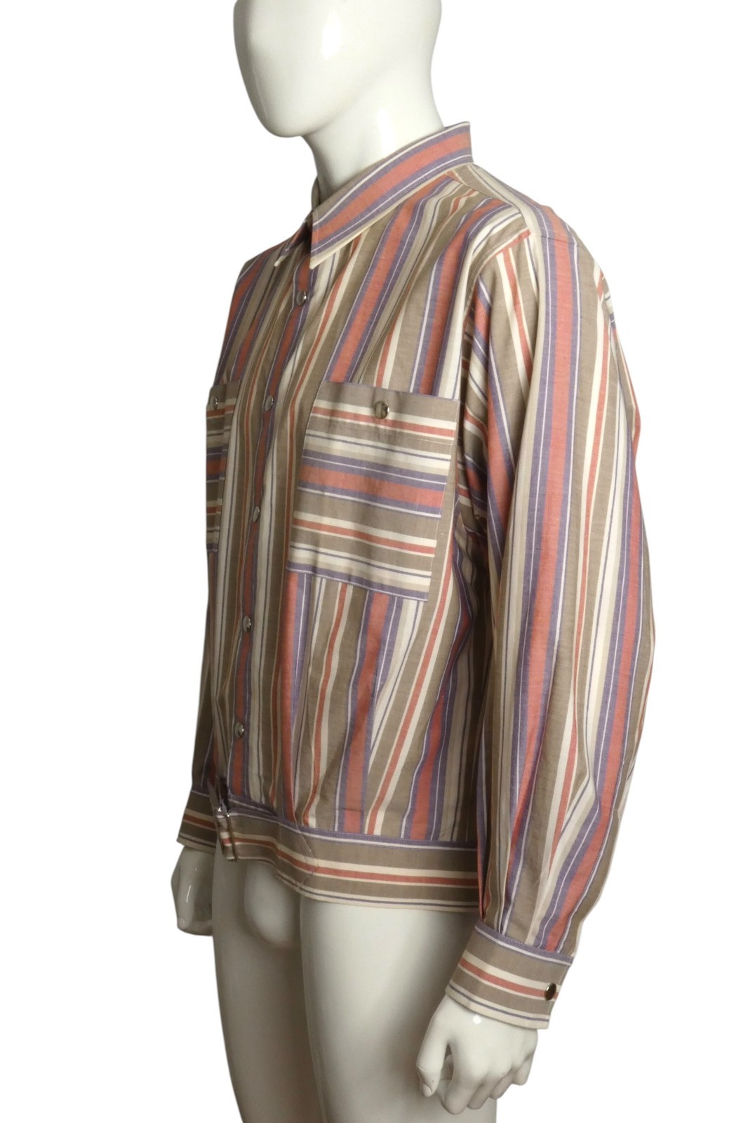 PIERRE CARDIN – 1980s Striped Cotton Jacket, Size Large