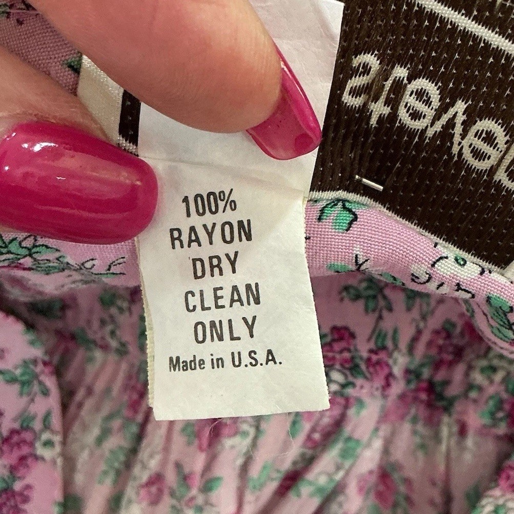 Karin Stevens Floral A-Line Dress 12 Cottagecore Vintage 90s Mom Union Made USA