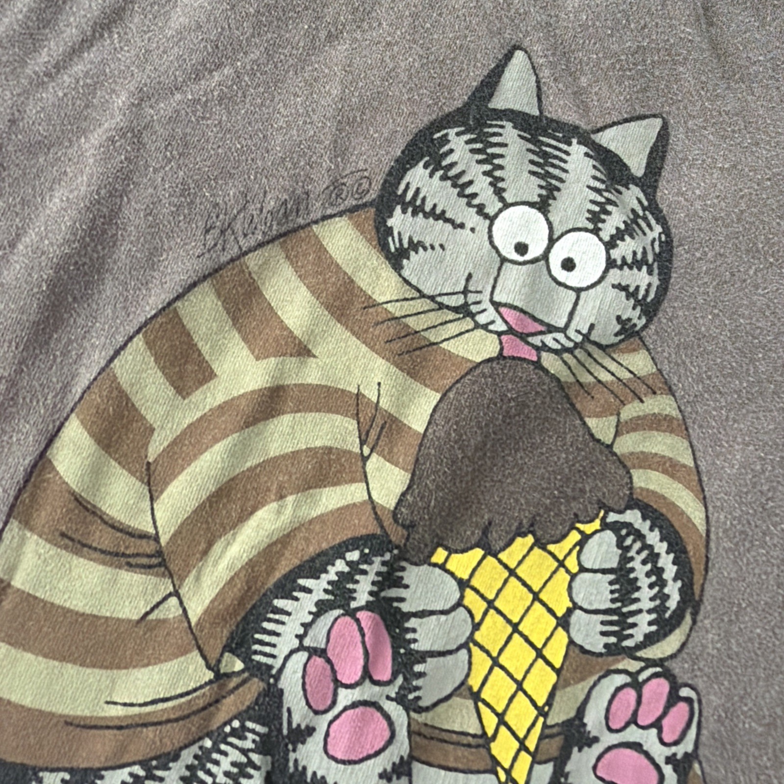 Vintage B. Kliban Crazy Shirts Cat Art T-Shirt Hawaii Ice Cream Women’s Size S