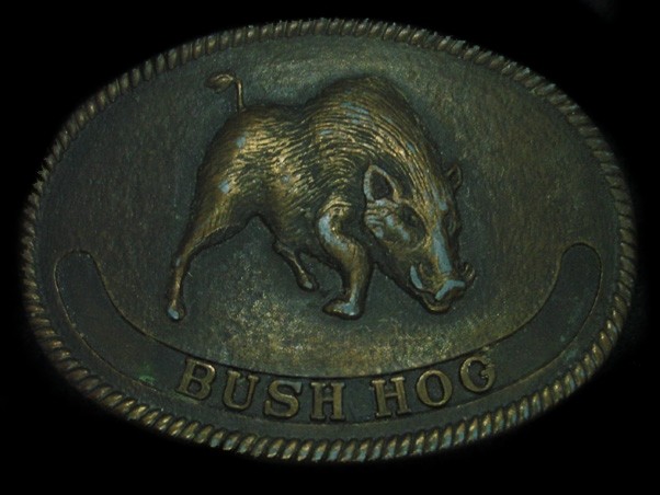 TH05144 VINTAGE 1970s **BUSH HOG** TRACTOR & LAWN EQUIPMENT BELT BUCKLE